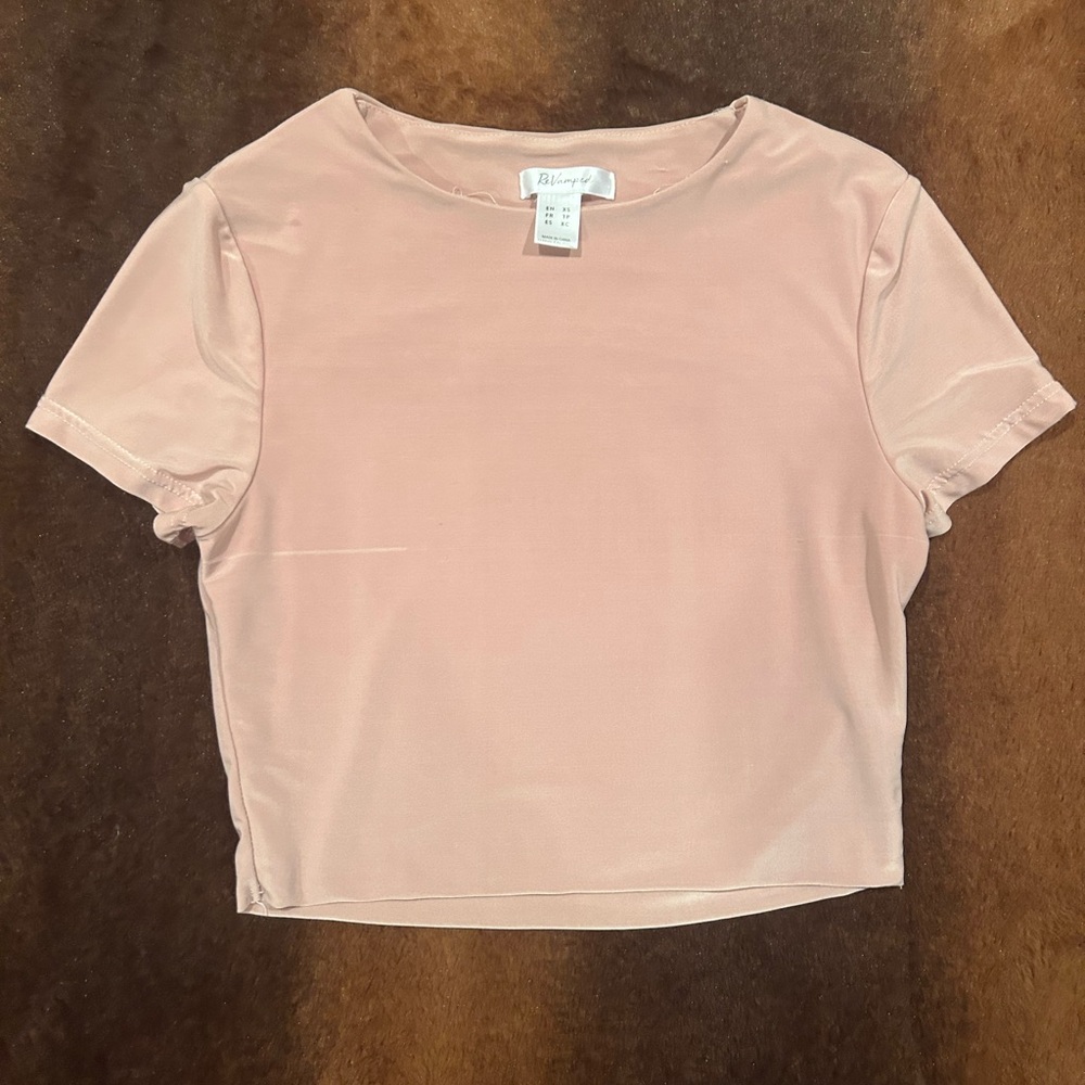 Revamped pink cropped top